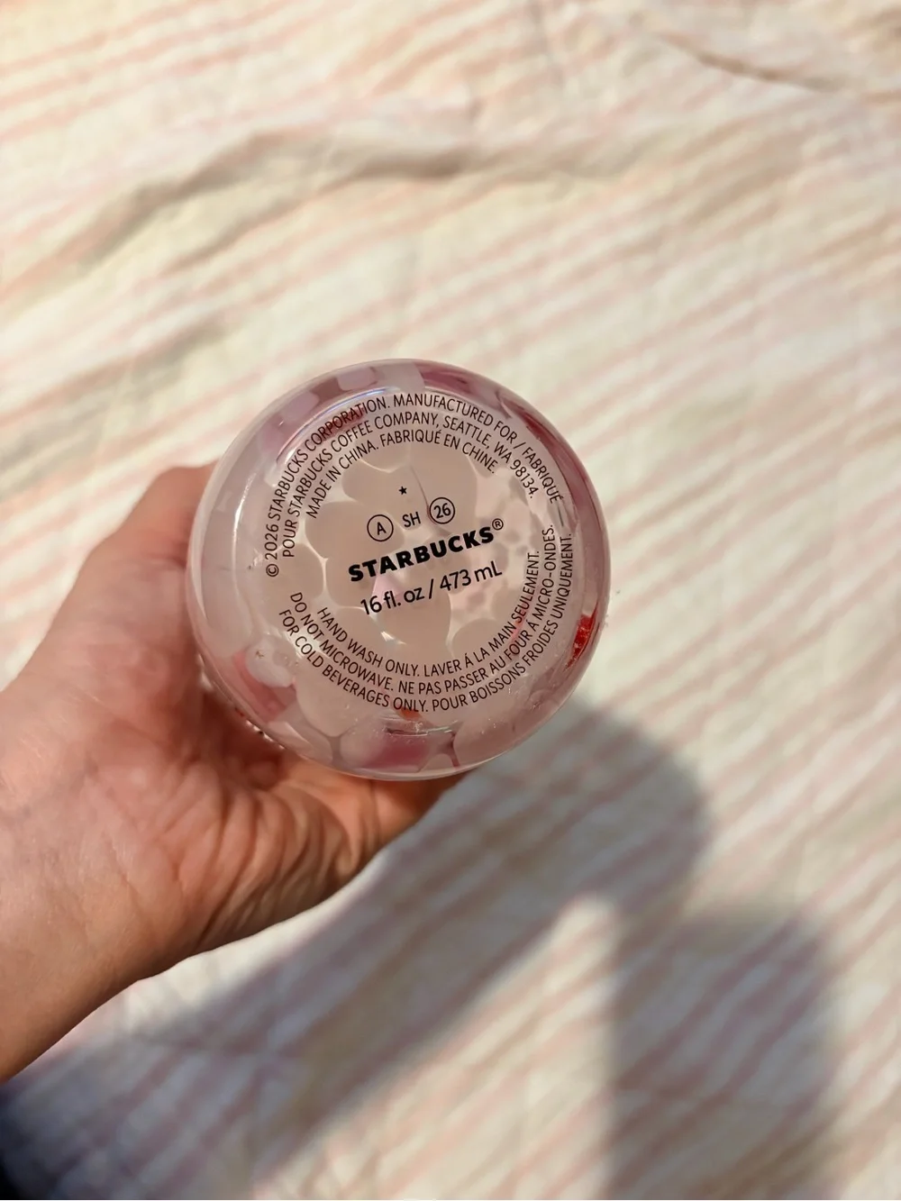 NWOT LTD ED. Starbucks Pink Strawberry Pattern Tumbler with Pink Straw